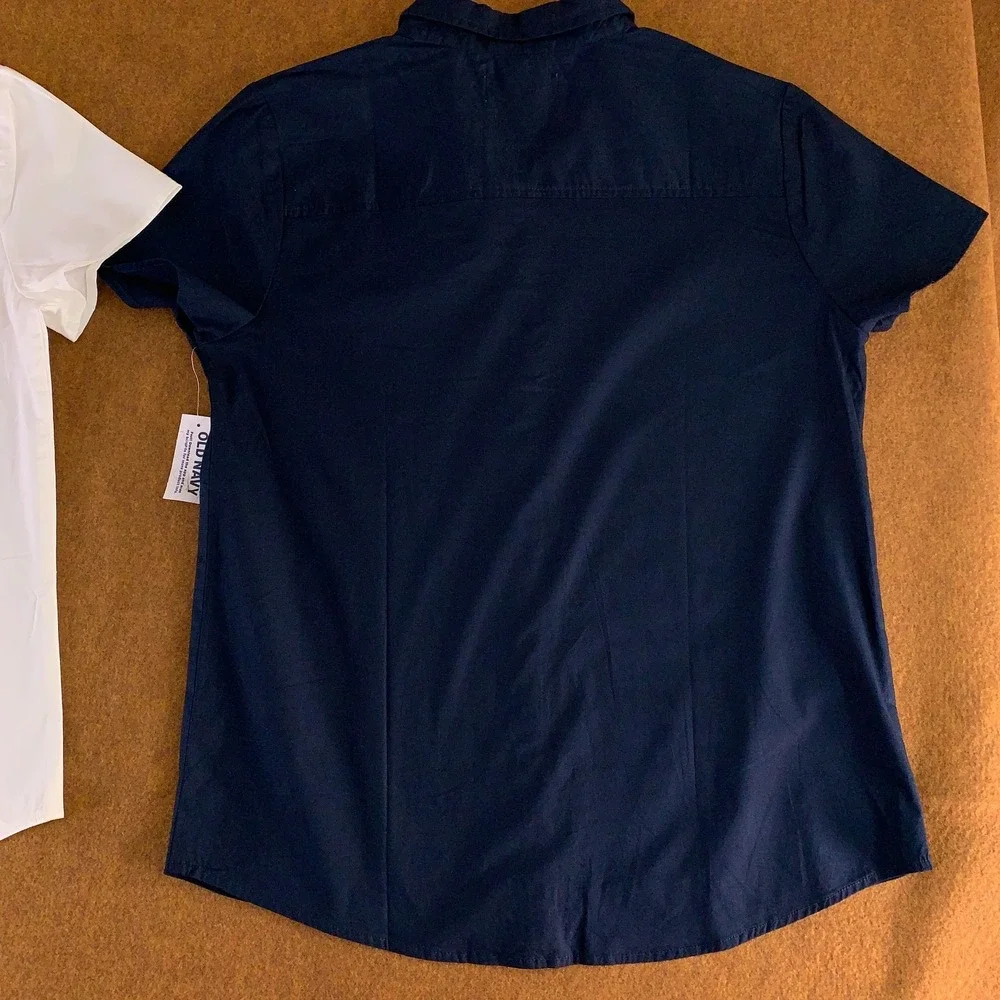 Old Navy Girls Size XXL (18) School Uniform Short-Sleeve Poplin Shirt 2-Pack NWT